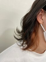エンレイ(enRei)&nbsp;大人かわいいゆるふわミディインナーカラーピンクゴールド耳かけ