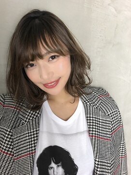 アン センター南(un) ◆似合わせカット【大人ガーリー・ゆるふわボブ】ダークアッシュ