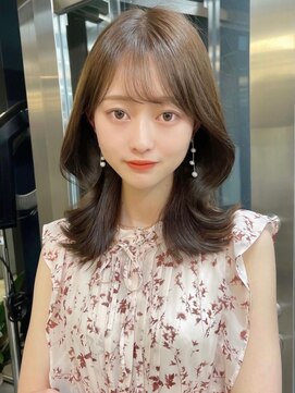 アリュウル 表参道(ALLURE) 韓国ヘア*くびれミディ 顔まわりカットグレージュミルクティー