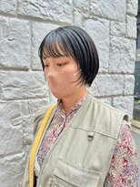 ラミ(L'ami)&nbsp;丸みボブ/絶壁解消/シースルーバング/艶感黒髮