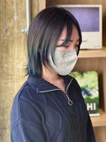 リブロ(liblo)&nbsp;ショートウルフ × グラデーションカラー(ブルー)【liblo】