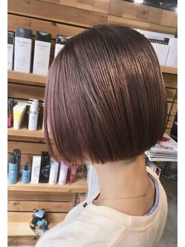 ヘアカロン(Hair CALON) ショートカットピンクグレー髪質改善トリートメント