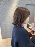 くびれヘアレイヤーベージュカラーブリーチしない透明感カラー