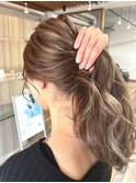 ハイライトカラーカシスブラウン白髪ぼかしレイヤーカット