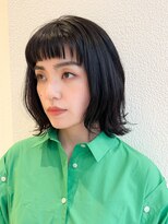 ポール(pole)&nbsp;札幌ボブ　黒髪オン眉レイヤーボブ