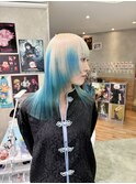 ブロンドホワイトアッシュブルーデザインカラー