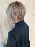 ショートヘア/グレージュ/ブリーチカラー/学割U24/京都/河原町8