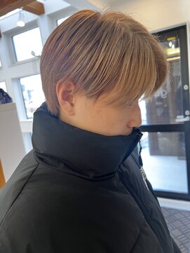 グリ(GURI) ブリーチありメンズに合うミルクティーカラー/福島市