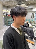 フェザーパーマ センターパート 毛流れ 新宿