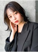 2アクセントカラーインナーカラーブルーアンブレカラー大人女子