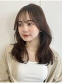 イメチェンフェミニンロング、美髪、ワイドバング似合わせカット
