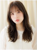 □マロンベージュ抜け感小顔フェミニンロング709戸頭30代40代