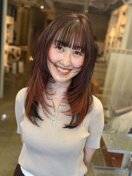 ライツ オオサカ(Litze osaka) 小顔レイヤー×オレンジハイライト【中阪】