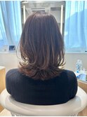 大人可愛い◎レイヤーカット◎ナチュラルブラウン◎こなれミディ