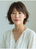 肩上大人レイヤーボブ40代50代