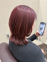 シュク 高円寺(SYUK)&nbsp;ピンクレッド/ブリーチなし/くびれミディアム【SYUK】kanna