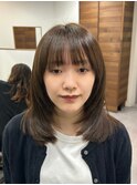 韓国風ミニボブタンバルモリ切りっぱなしボブ前髪あり小顔ボブ
