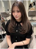 レイヤーカット/おくれ毛/顔まわりカット/シナモンベージュ