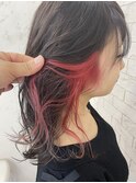 セミロングのピンクインナーカラー　【錦糸町/錦糸町北口】