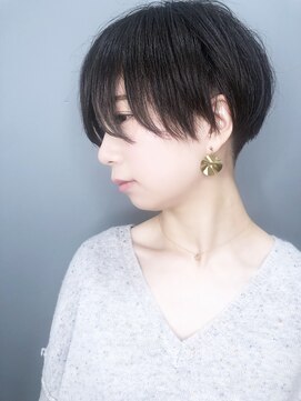 ラウンジ モリオ イケブクロ(Lounge MORIO Ikebukuro) 【morio池袋】大人可愛いアッシュブラック前髪なしショート