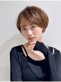 前髪あり耳掛け丸みくびれショートボブ20代30代40代50代(蘭)