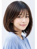毛先グラデーション×内巻きロングヘア
