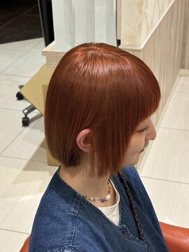 ルクールヘアアンドビューティー 燕三条店 オレンジブラウン　ハイトーンカラー