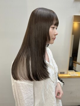 ヌープヘアーアイス(NUUP.hair ici) 透明感♪髪質改善カラー小顔艶感ミディミルクティーベージュ
