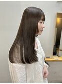 透明感♪髪質改善カラー小顔艶感ミディミルクティーベージュ