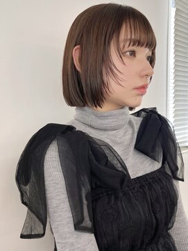 ピープスアンドスー 表参道 渋谷(Peeps&Suu.) ボブ/切りっぱなし/顔まわりレイヤーぱっつん前髪