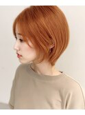 アプリコットオレンジ/ショートボブ/大人ボブ/20代30代40代