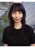 ディープパープルミディアムレイヤーカット
