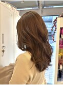 レイヤー大人可愛いシフォンベージュ透明感カラー20代30代