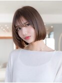 顔周りレイヤー/小顔ボブ/透明感カラー/髪質改善