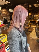 レオクマ(REOKUMA)&nbsp;ホワイトピンク/ハイトーン/艶髪ストレート/ブリーチ