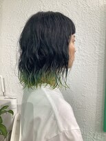 のあともあ&nbsp;ミントグリーン+シアンブルー裾カラー