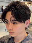シースルーセンターパートフェザーパーマ毛流れ髪質改善縮毛矯正