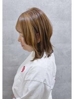 コワフュールトーリ フジグラン店(COIFFURE TORI)&nbsp;切りっぱなし外ハネボブ × シアーベージュ