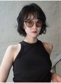 表参道/ミルクティーブロンド/ダークブルー/デジタルパーマ