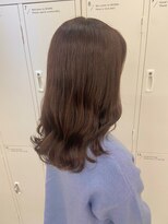 モルニ(MORNI)&nbsp;髪質改善トリートメント_マロンベージュ Aラインボブ かきあげ