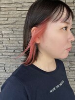 ハイバレーヘアーメゾン(HIGH VALLEY HAIRMAISON) インナーカラーコーラルピンク夏カラービタミンカラー岡山大元
