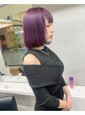 【.eer/ディア】パープルアッシュ/切りっぱなしボブ/ティンセル