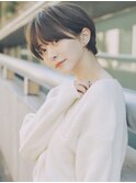小顔カット/マッシュショート/ことりベージュ/20代/30代/40代