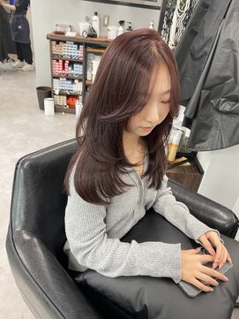 アット(at...) カシスピンク×レイヤーカット