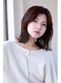大人可愛い20代30代40代◎シアーカラー外ハネカールセミディ