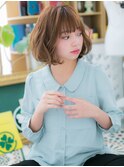 大人可愛いハイライトくせ毛風ボブパーマc5戸頭20代30代40代