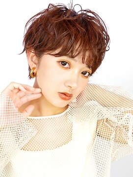ラフィスヘアー プアナ 小田原店(La fith hair puana) 【La fith】マッシュショート×オレンジベージュ