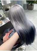 シルバールーツカラーデザインカラー裾カラー毛先カラー