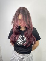 カルフール ロコ 草加西口店(Carrefour LOCO)&nbsp;ワインピンク/バレイヤージュ/レイヤーカット/ブリーチ/暖色系