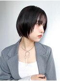大人ミニボブフェイスレイヤー前髪あり丸顔絶壁K20250623